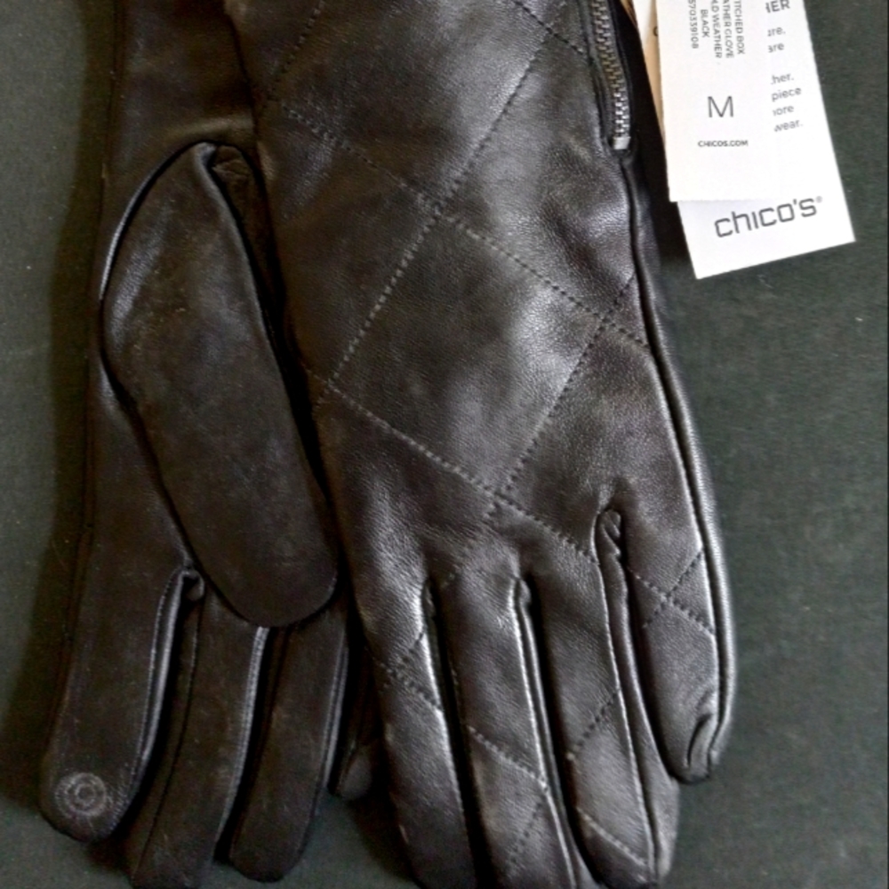 Chicos leather gloves.